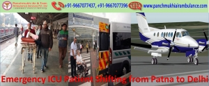 Full ICU Facilities Charter Air Ambulance in Patna for Trans